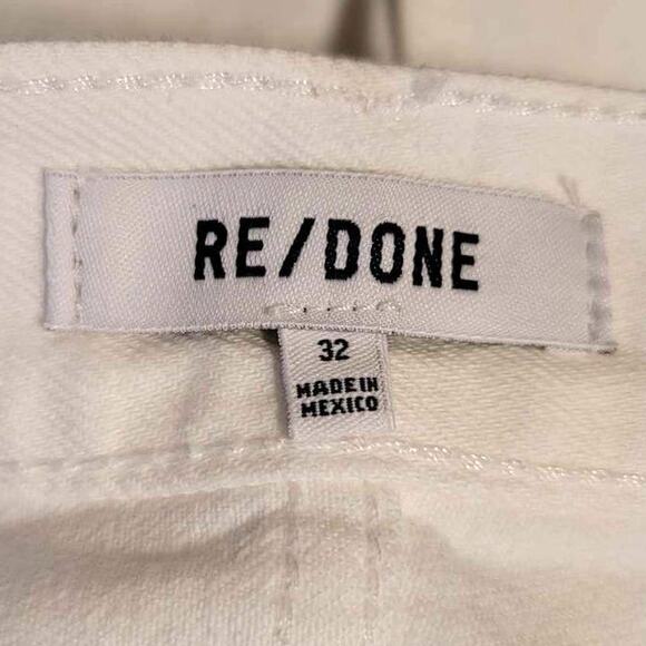 RE/DONE Originals 50s Cutoffs Button Fly Shorts White Plus 32 NEW - Picture 3 of 11